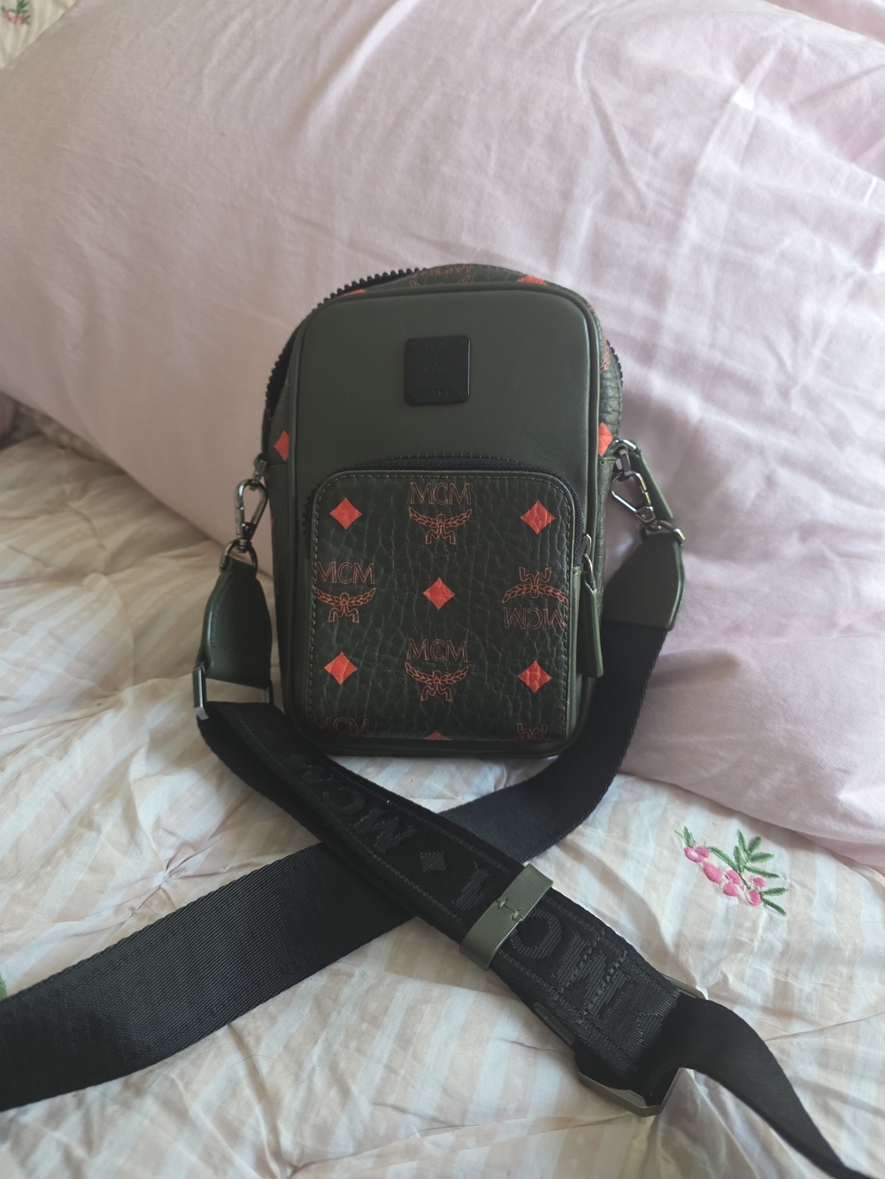 MCM Green Monogram Crossbody Bag